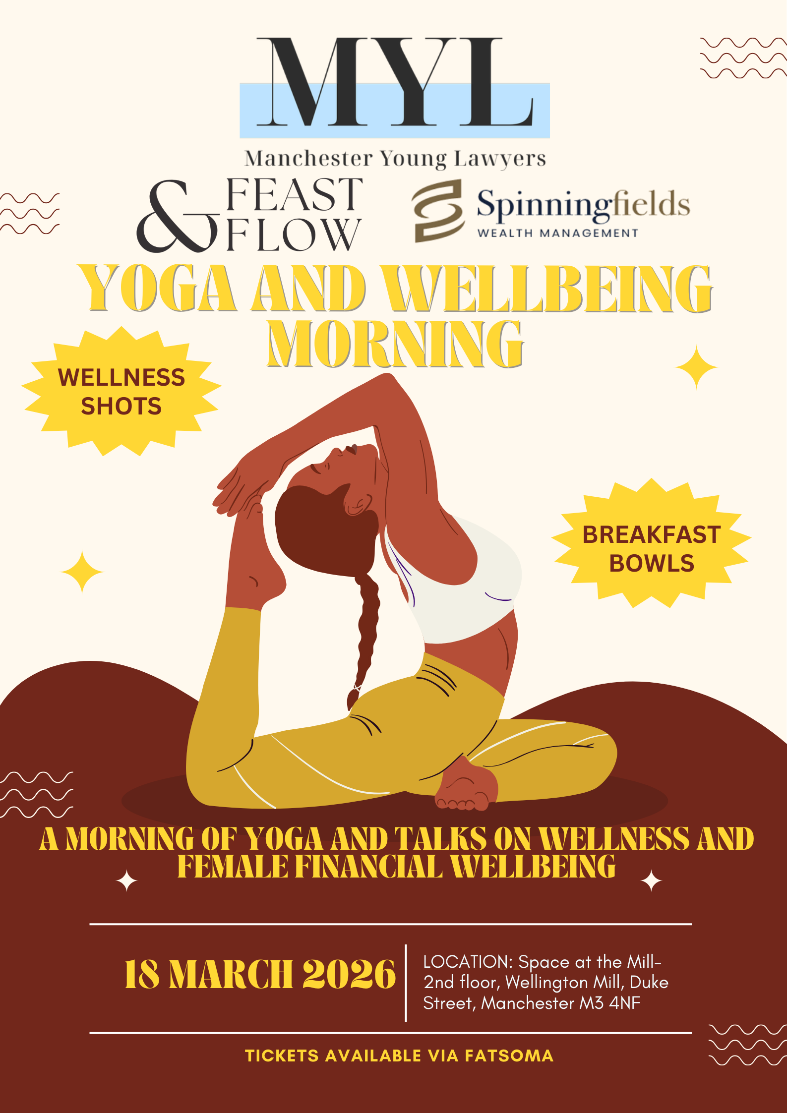 MYL Yoga and Wellbeing Morning sponsored by Spinningfields Wealth Managment