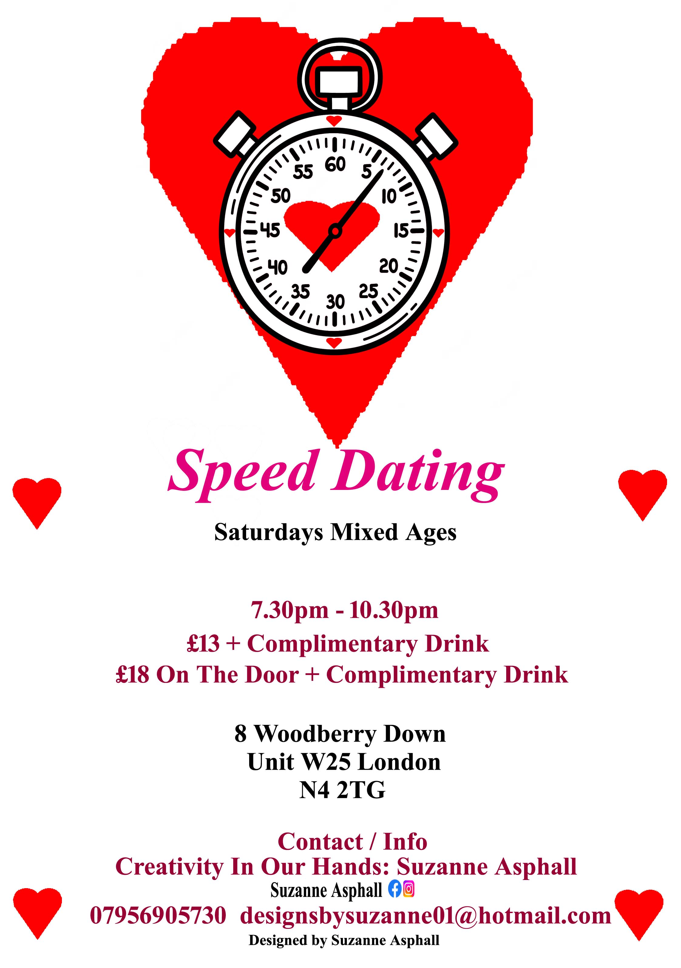 Speed Dating. Mixed Ages. Saturdays.