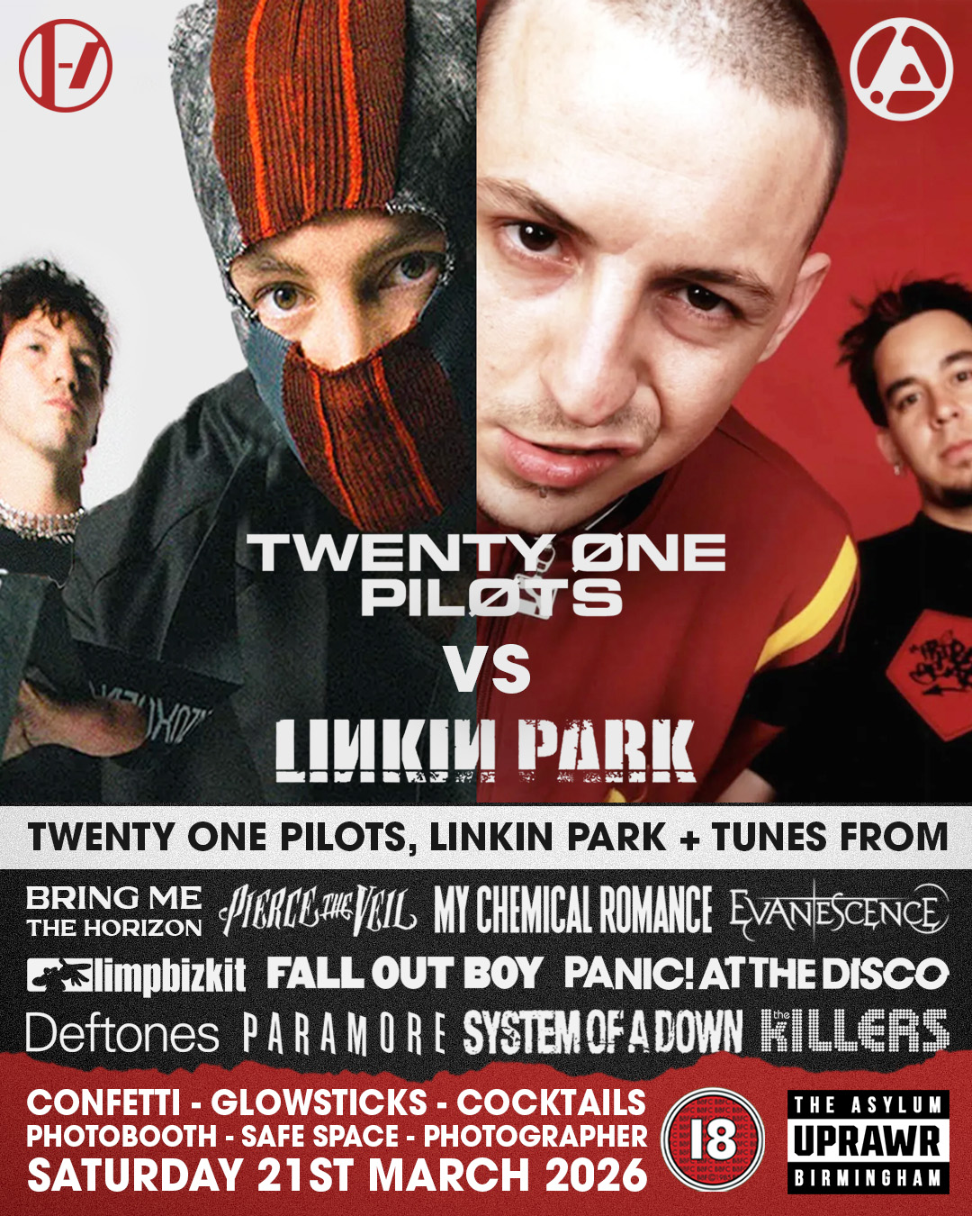 Twenty One Pilots vs Linkin Park Clubnight!