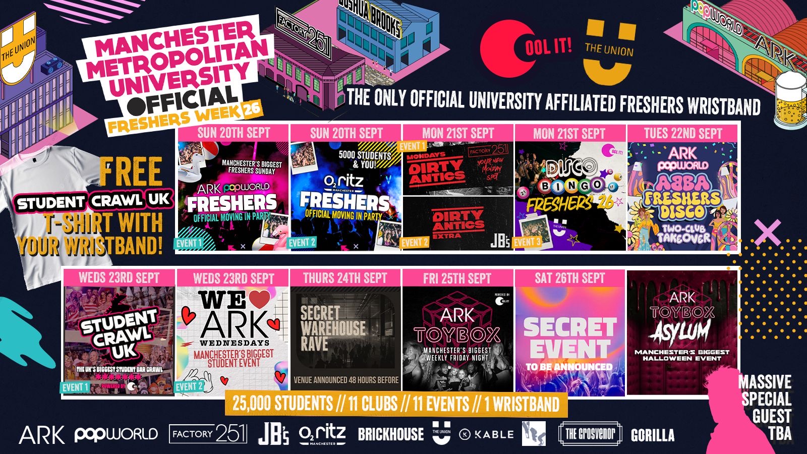 MANCHESTER MET - MMU - OFFICIAL All Access Freshers Wristband 2026 🎟️