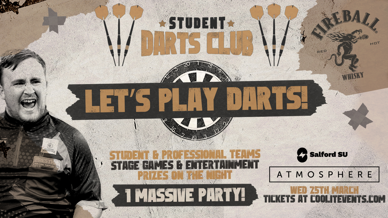 STUDENT DARTS CLUB @ ATMOSPHERE - Ticket Includes Entry to WE ❤️ WEDNESDAYS @ ARK!