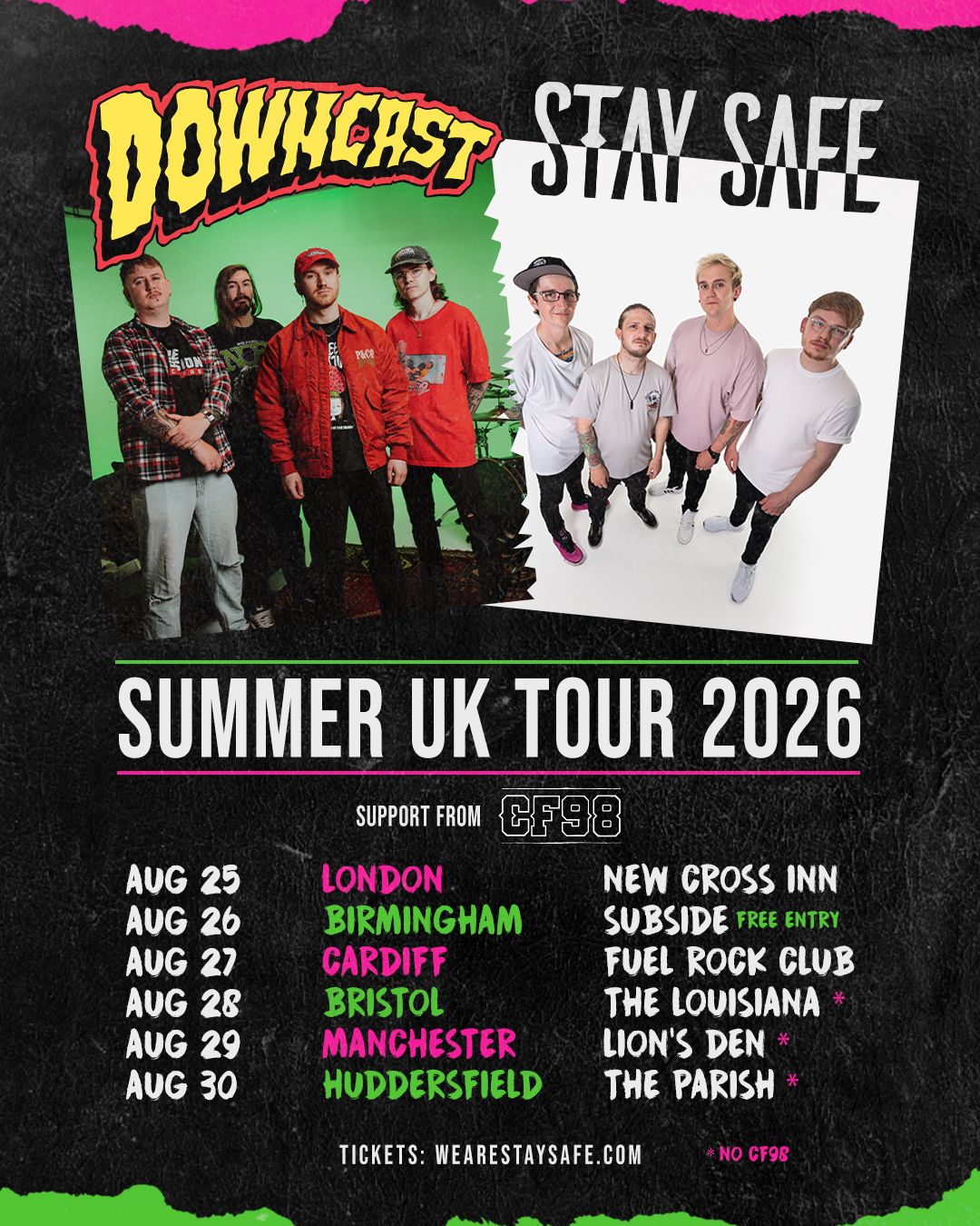STAY SAFE // DOWNCAST | Summer UK Tour 2026 | Manchester