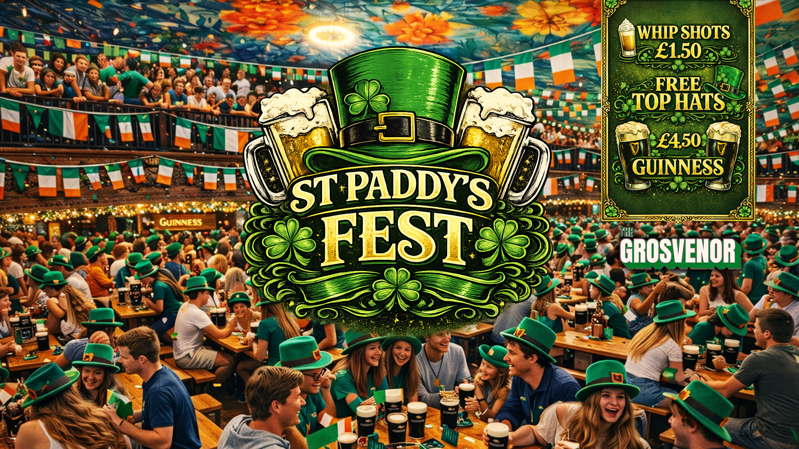 ST PADDY'S FEST 🇮🇪 INCLUDES ENTRY TO AMBERS FOR THE AFTER PARTY 💚 Manchester's Biggest St.Paddy's Event ☘️  Free Baby Guinness!