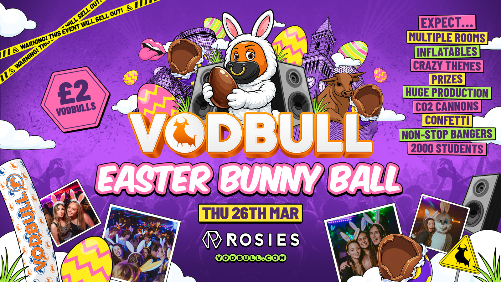 🧡 VODBULL EASTER BUNNY BALL ⚠️[ON SALE NOW!!]⚠️ at ROSIES!! 26/03