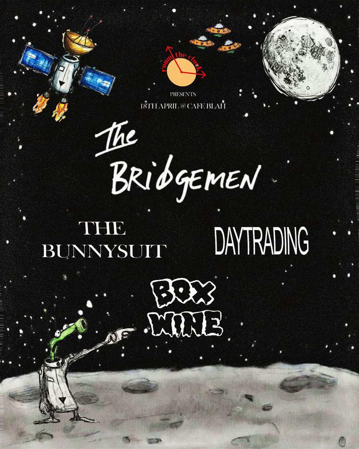 The Hour of 7 | Cafe Blah | The Bridgemen, BunnySuit, DayTrading, Box Wine