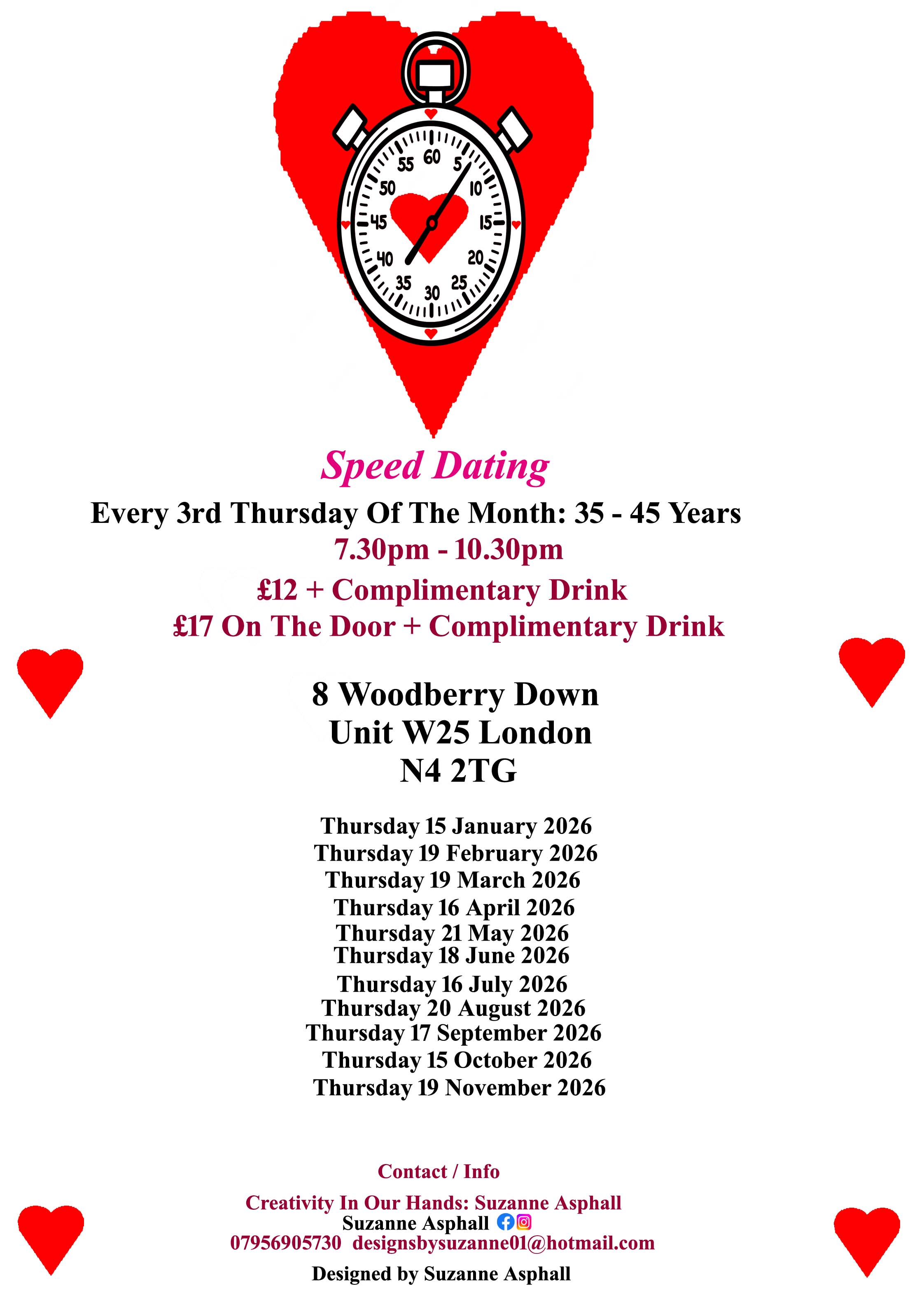 Speed Dating 35 - 45 years Thursdays