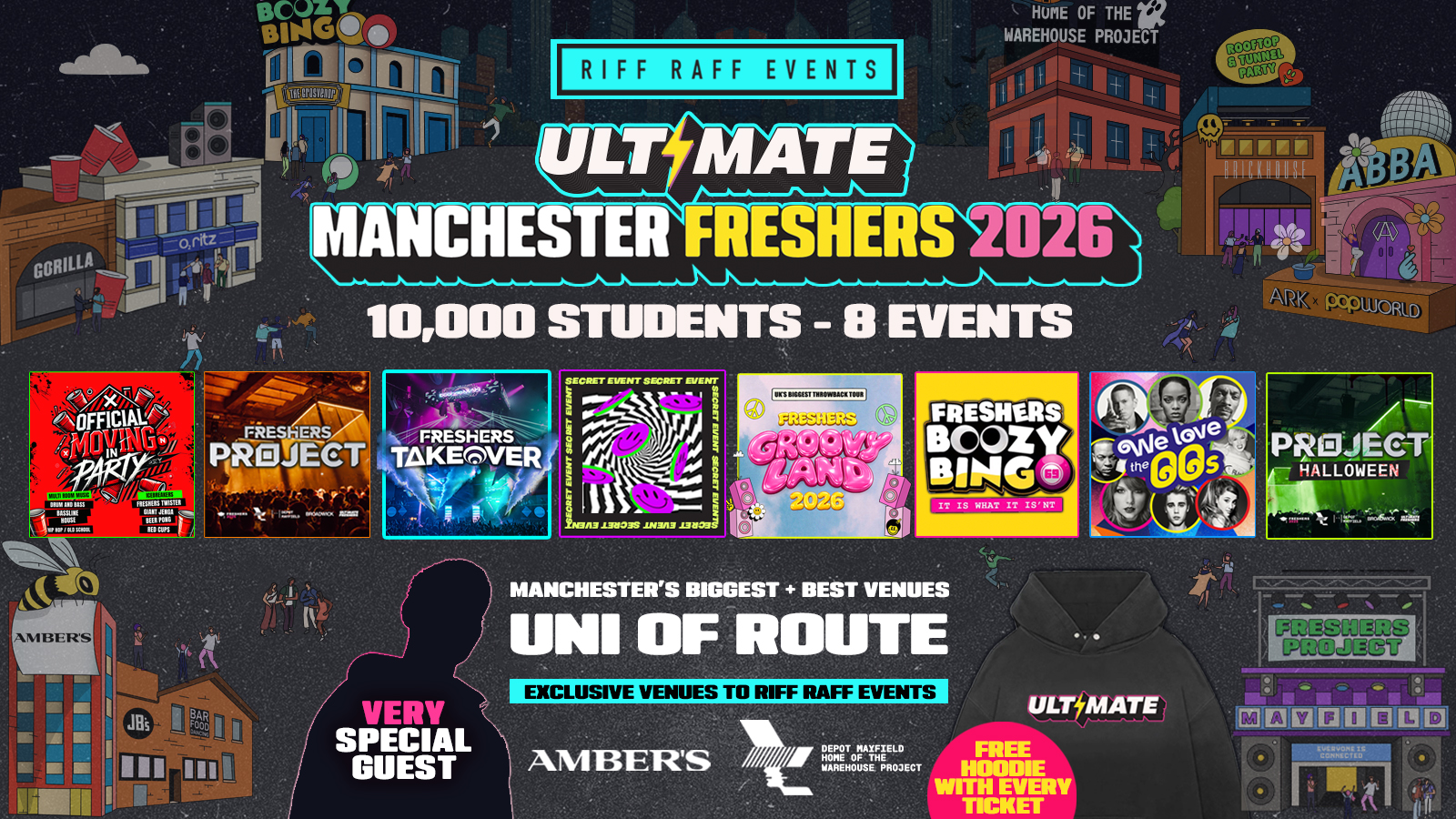 ULTIMATE RIFF RAFF FRESHERS 2026 ⚡️ MET ROUTE - Sold out 15 Years Running! 👕 FREE Hoodie + Huge Artist with Every Ticket!