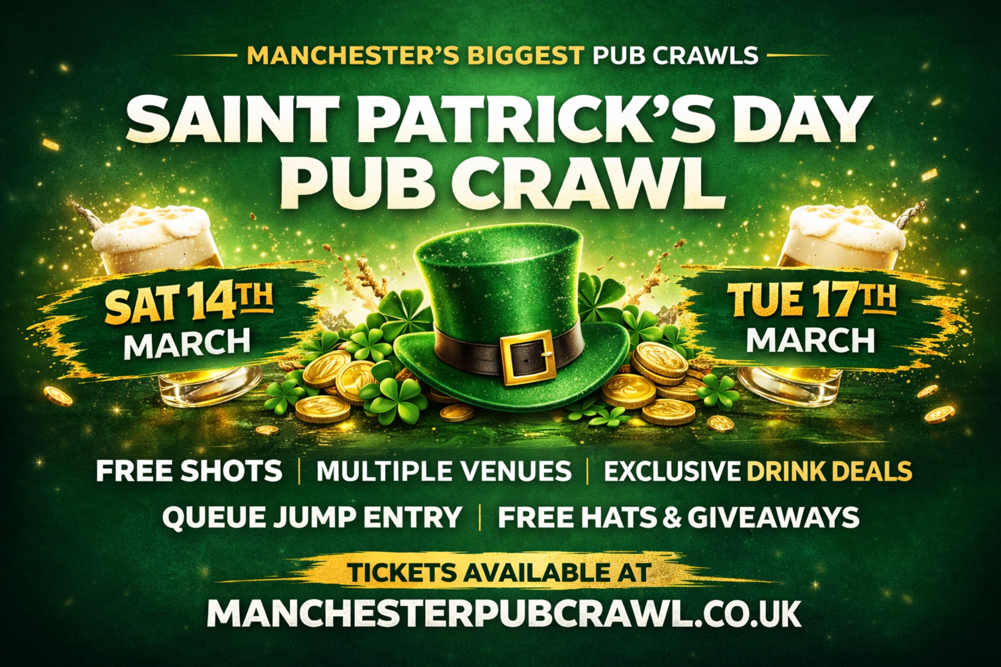 ☘️ SAINT PATRICK’S DAY PUB CRAWL – MANCHESTER ☘️