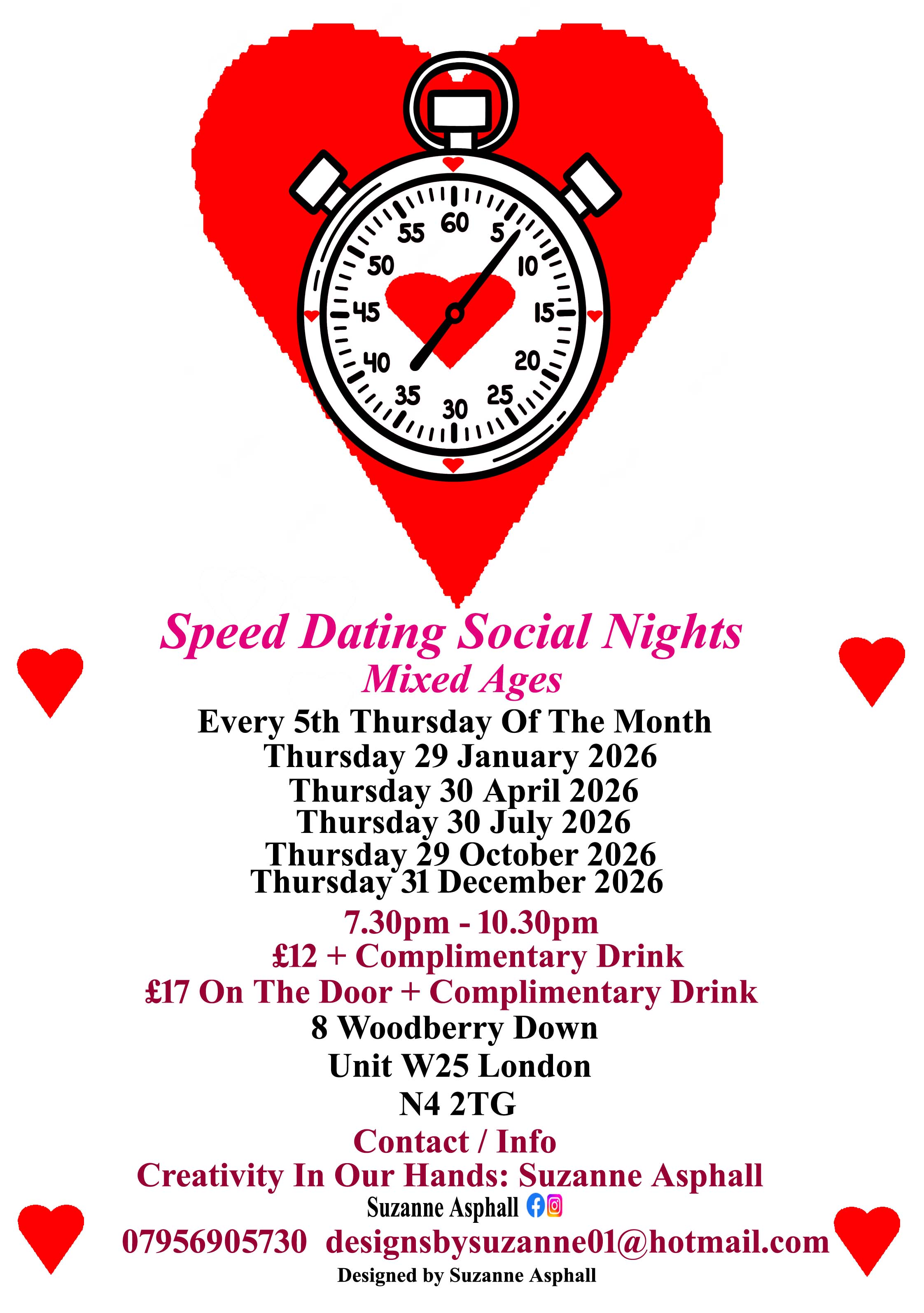 Speed Dating Social Nights. Mixed ages.  Thursdays
