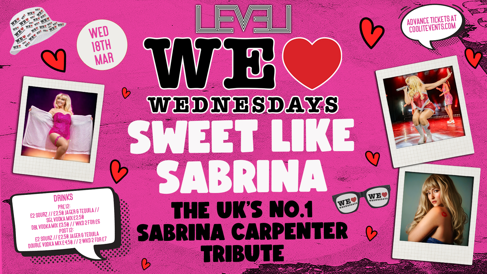 WE LOVE ❤️ WEDNESDAYS presents SWEET LIKE SABRINA 🎤 feat Live Performance from the UK’s No.1 Sabrina Carpenter Tribute 🎊 - Manchester's Biggest Student Night!