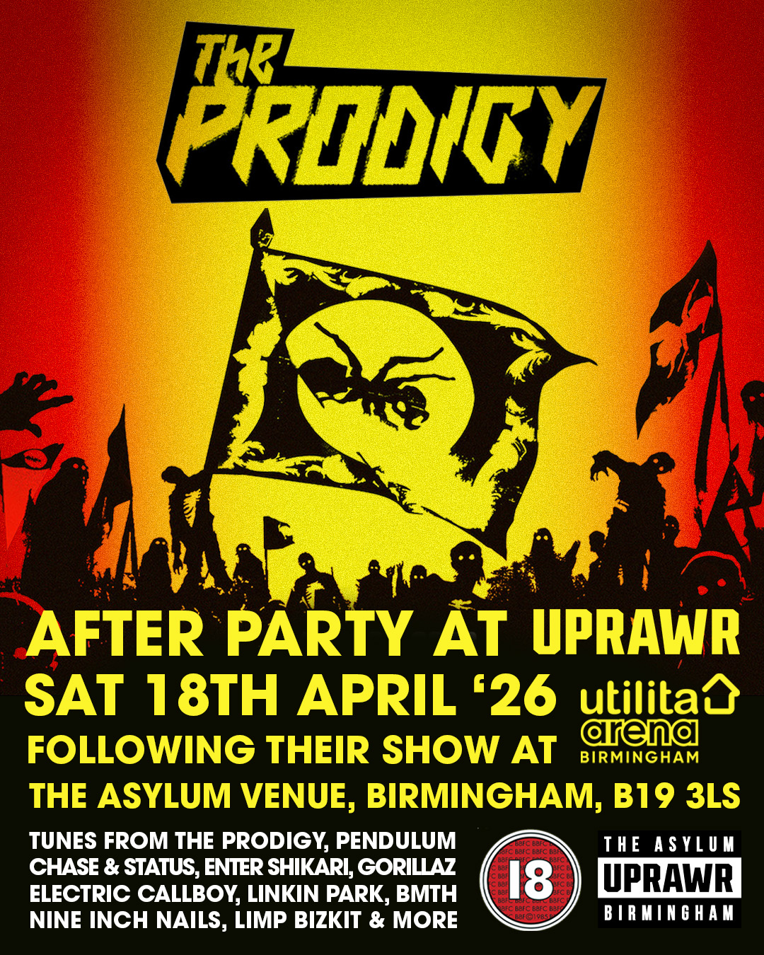 The Prodigy Birmingham After Party: Rock, Nu Metal, Alternative Dance & Emo Clubnight