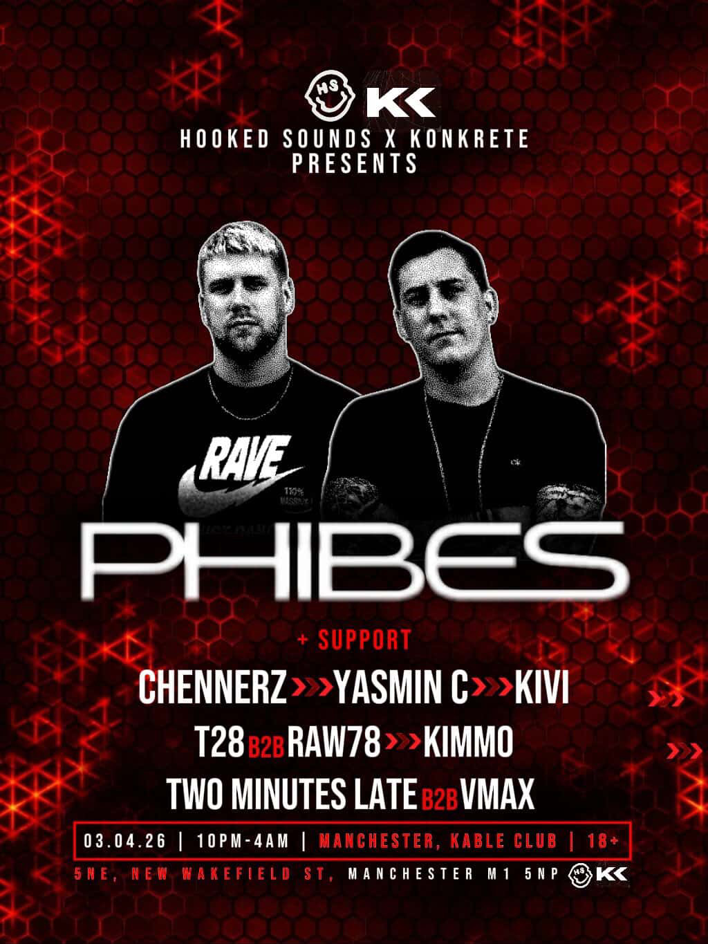 Hooked x Konkrete Presents Phibes + More (DNB)