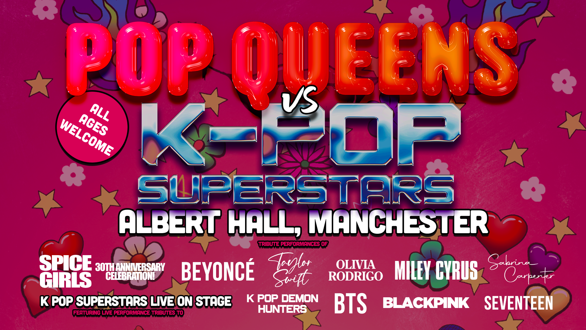 Pop Queens at Albert Hall Featuring Spice Girls, Beyoncé, Sabrina Carpenter & Taylor Swift Tribute Shows!