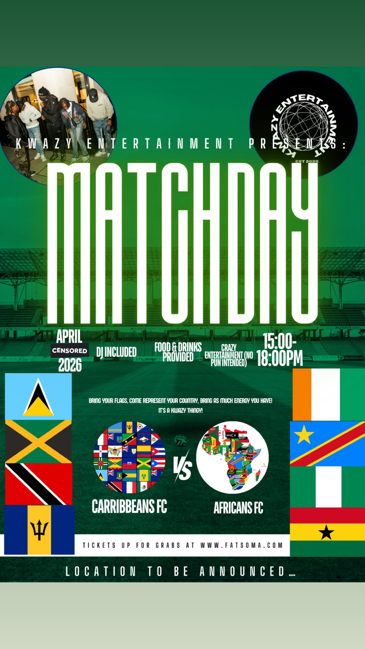 Kwazy Events Presents: Carribbeans vs Africans FC Charity Match