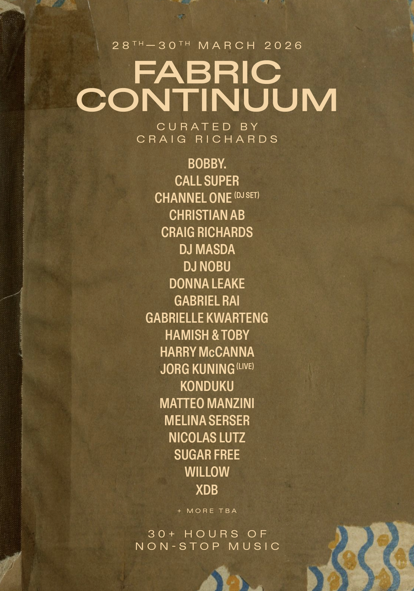 fabric Continuum: Craig Richards, Nicolas Lutz, DJ Nobu, Gabrielle Kwarteng, Willow, DJ Masda