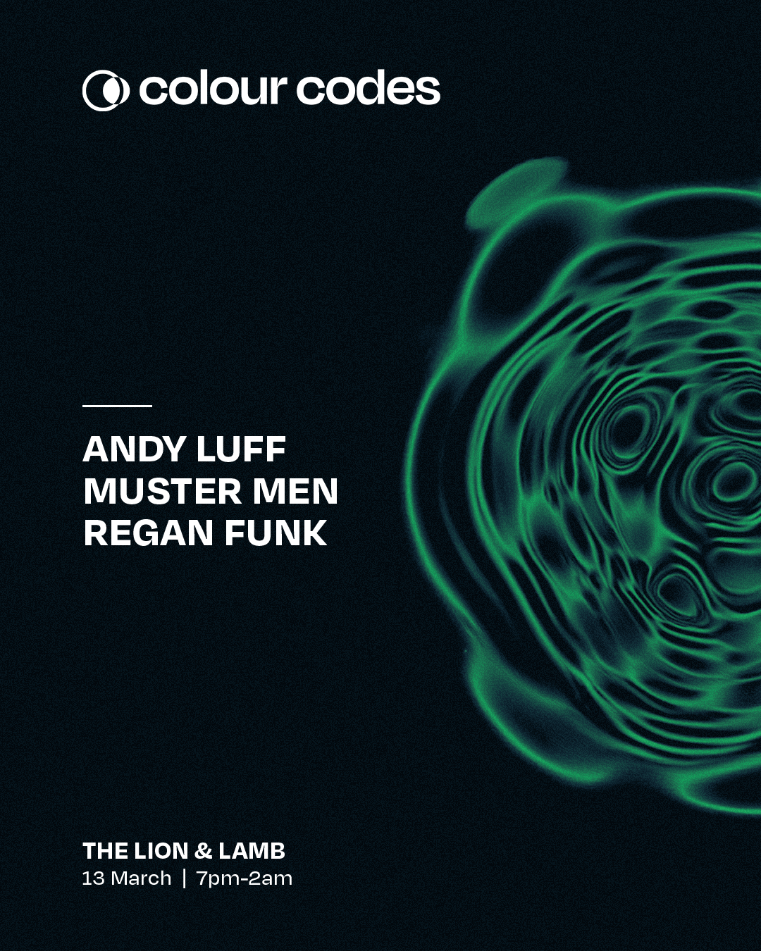 Colour Codes: Andy Luff, Muster Men, Regan Funk