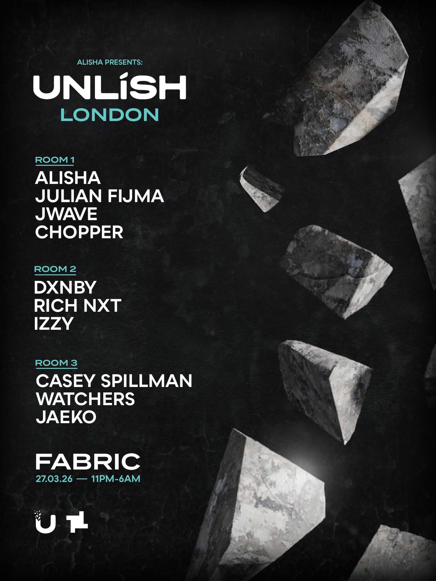 UNLISH: ALISHA, Julian Fijma, Rich NXT, Casey Spillman, DXNBY, jWave, Chopper + more 