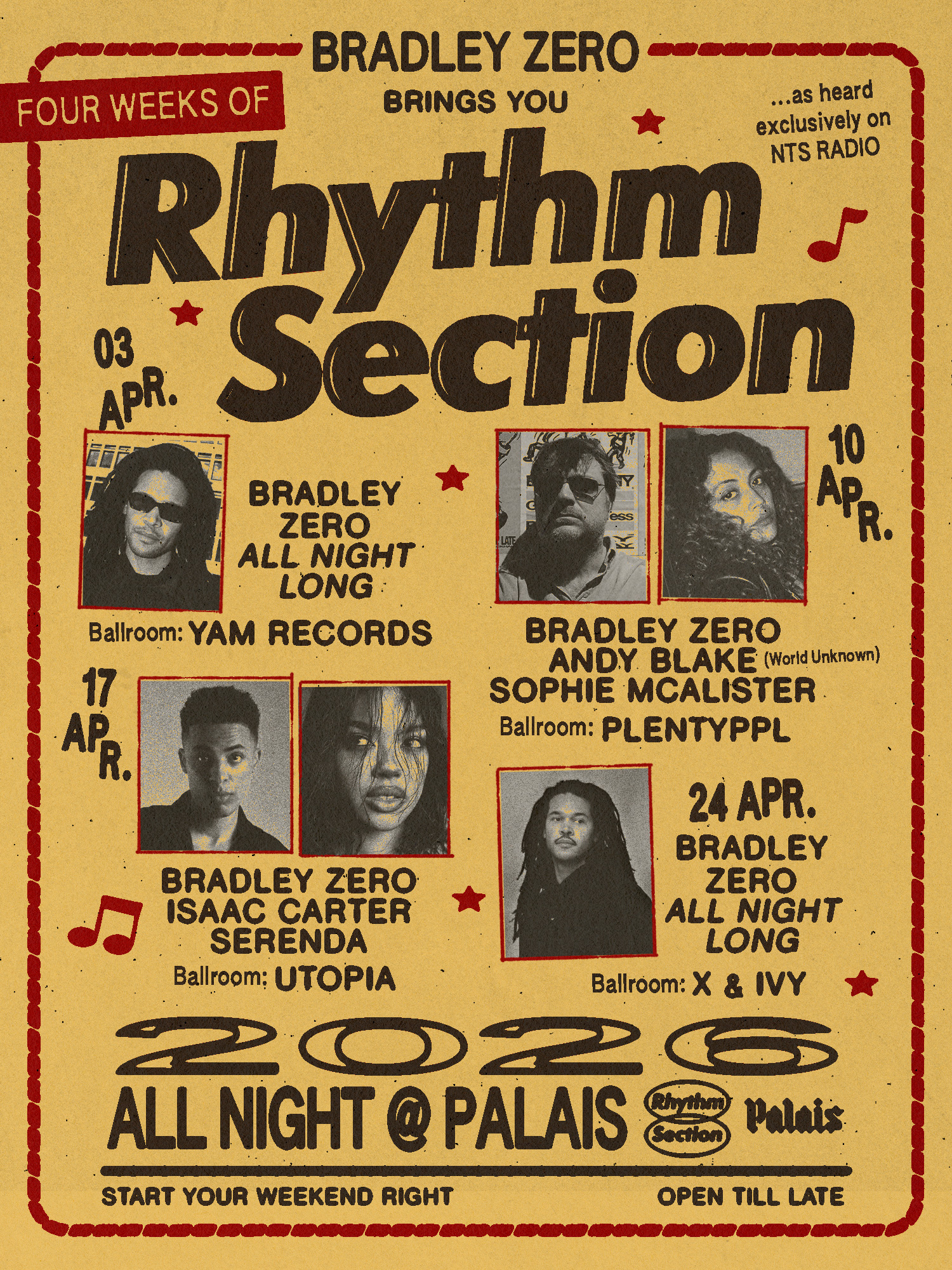 Palais: Bradley Zero, Andy Blake, Sophie McAlister - 4 Fridays of Rhythm Section