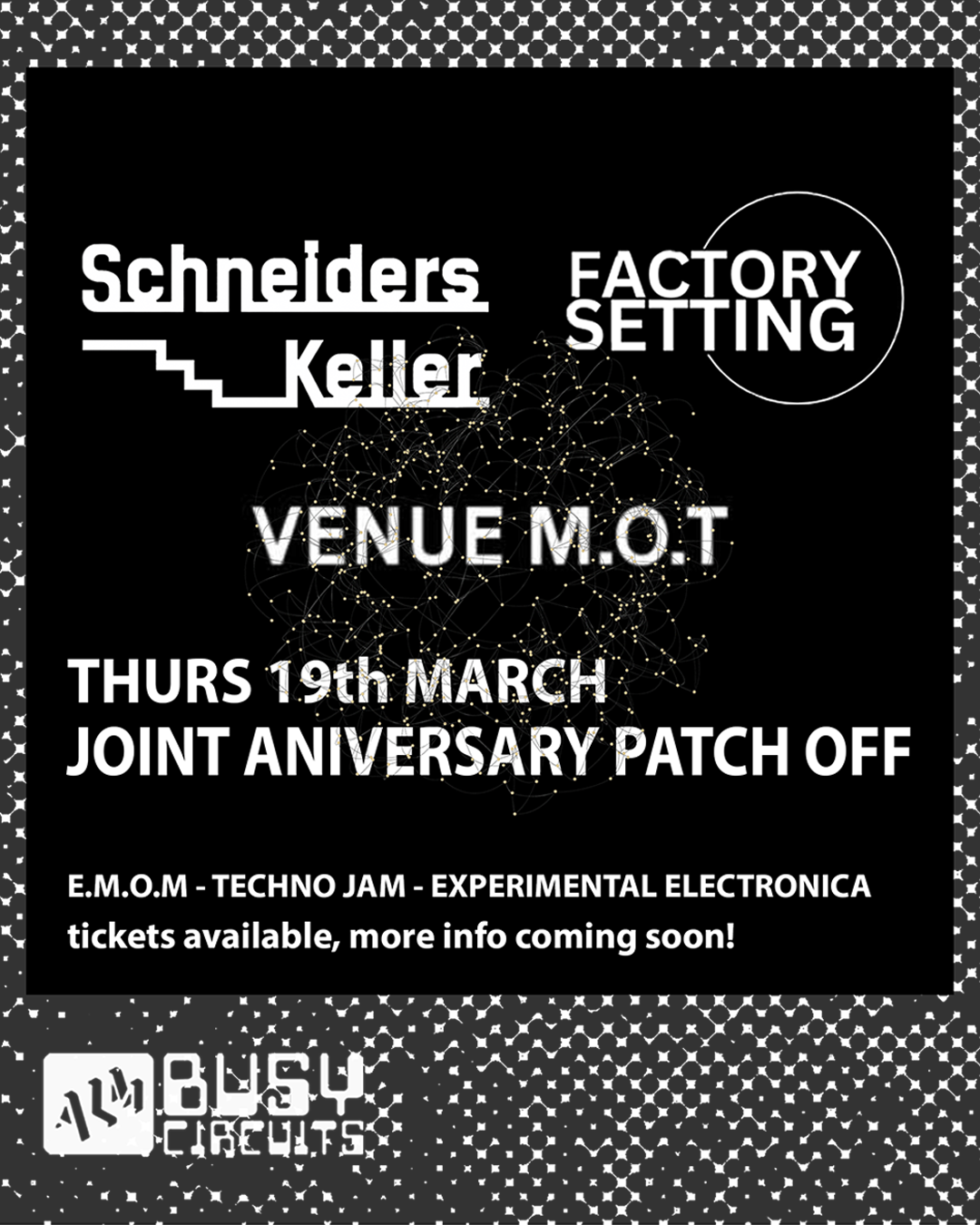 Factory Setting and Schneiderskeller anniversary modular patch off (live techno, experimental)
