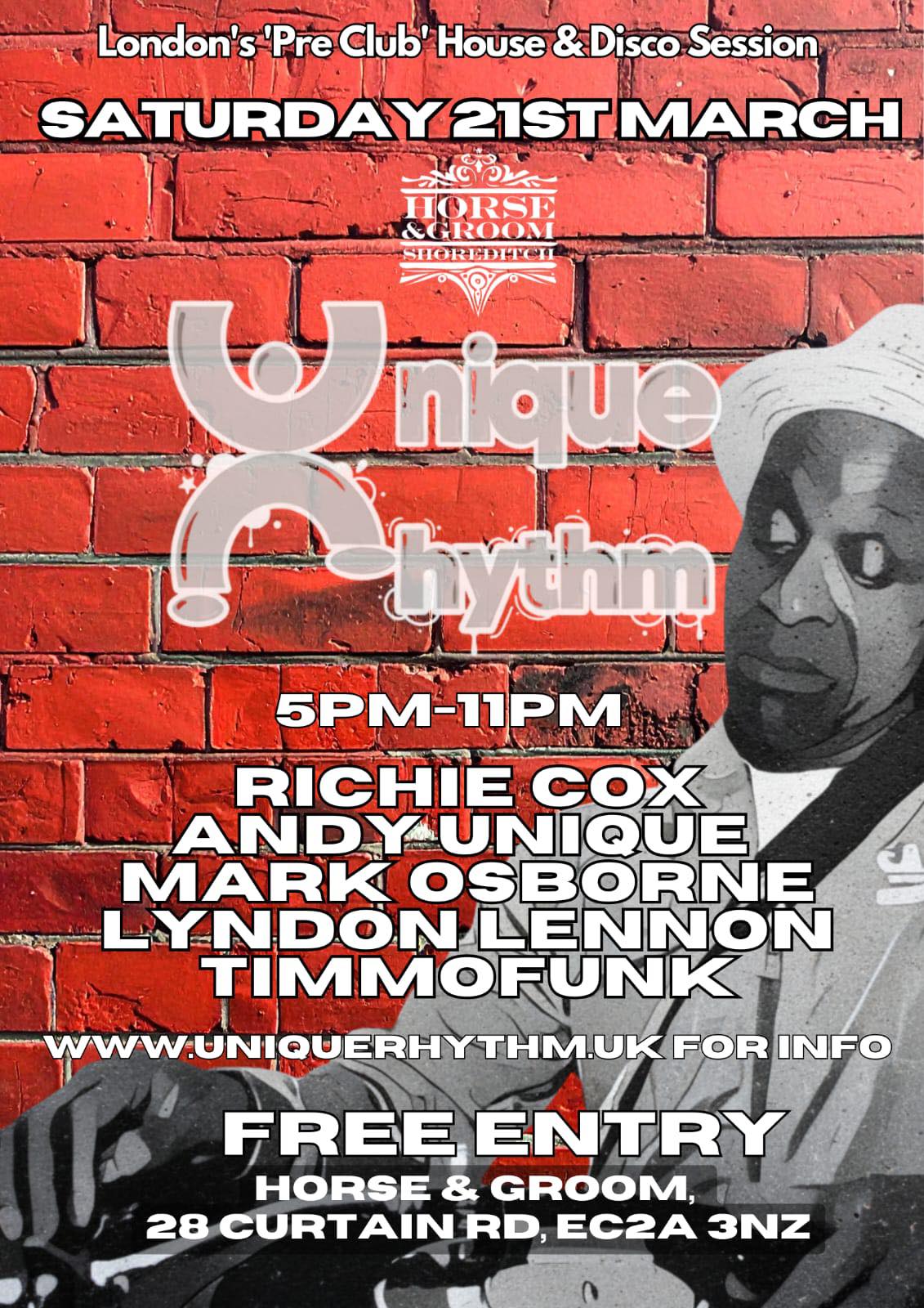 Unique Rhythm free March daytime party