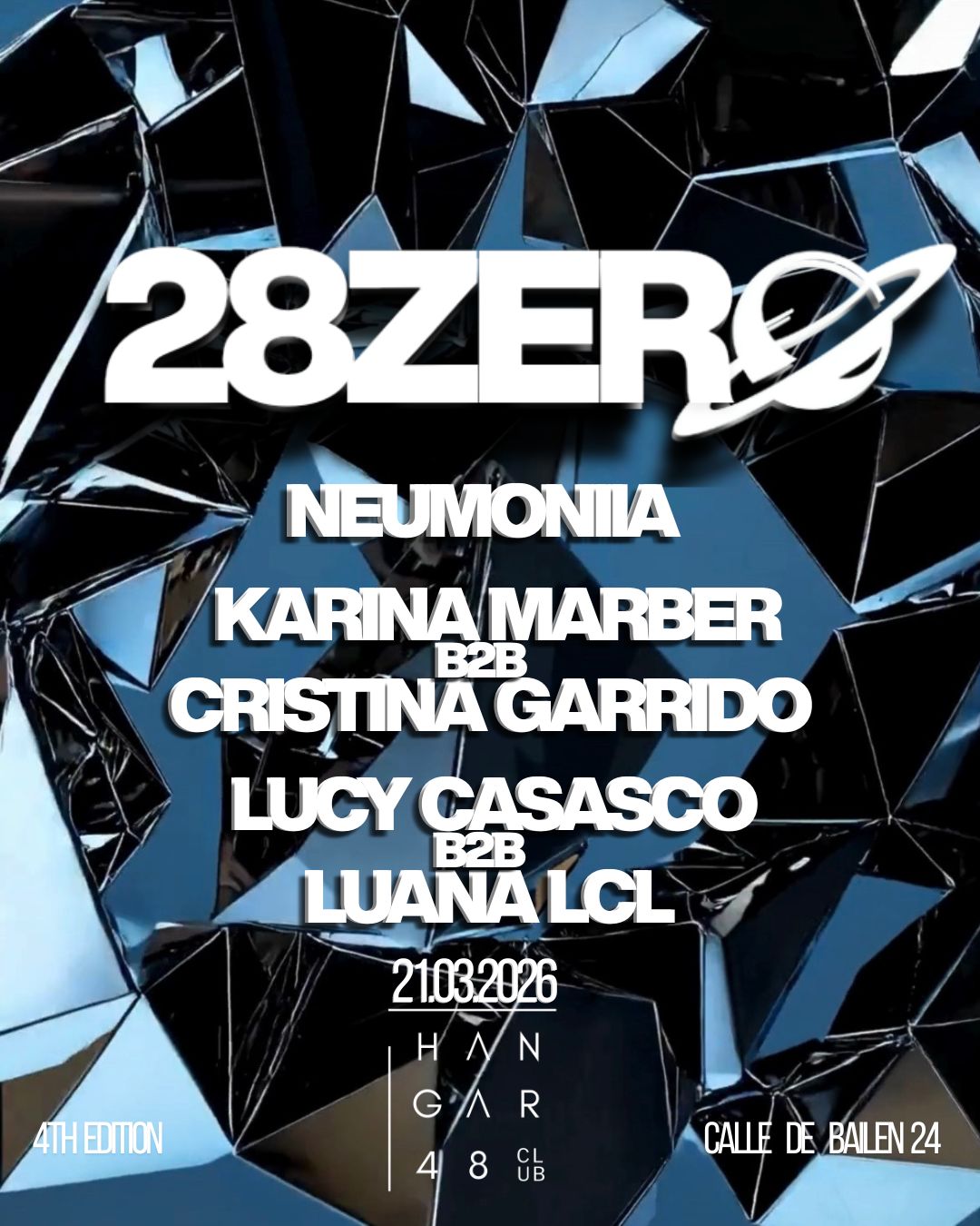 28ZERØ: neumoniia, KARINA MARBER, CRISTINA GARRIDO, LUCY CASASCO, LUANA LCL