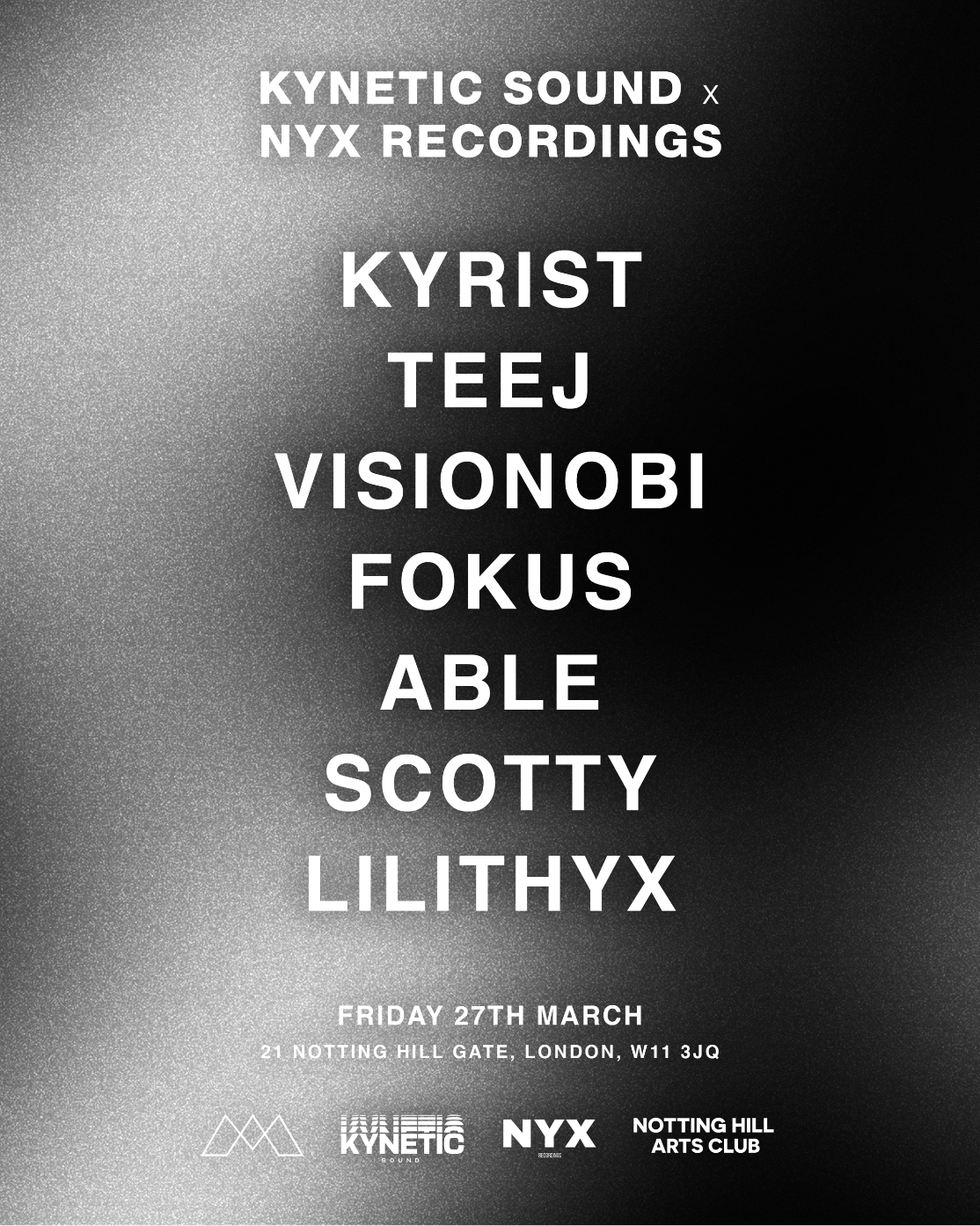 Kynetic Sound x NYX Recordings with Kyrist, Teej, Visionobi + more