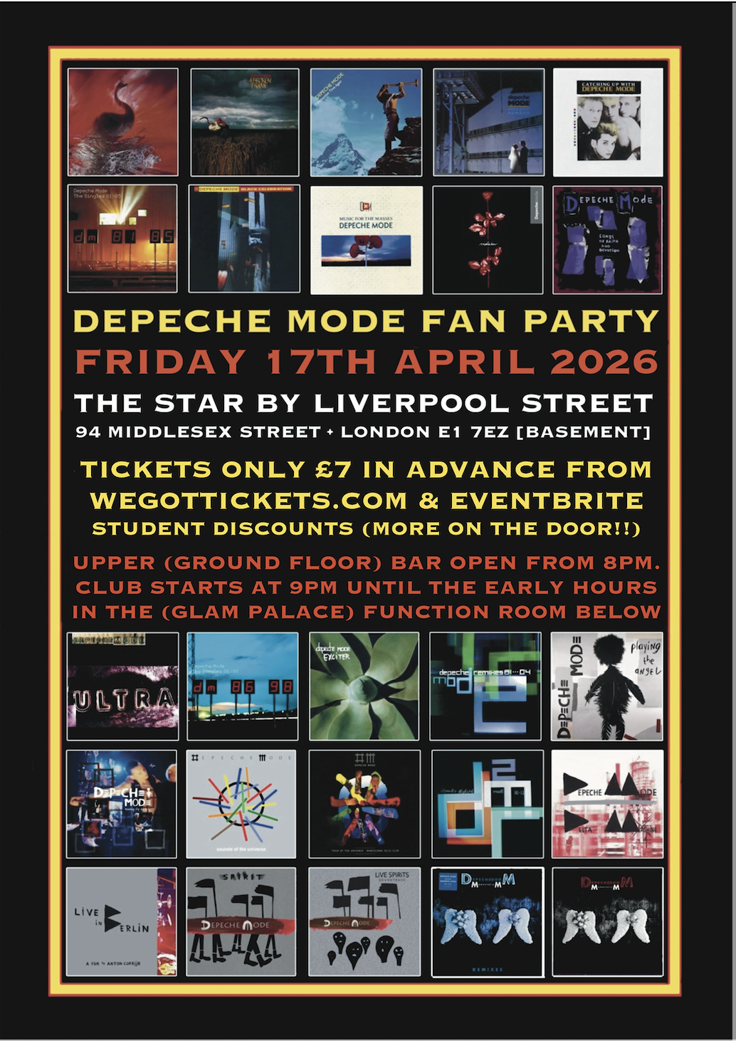 DEPECHE MODE FAN PARTY at The Star By Liverpool St