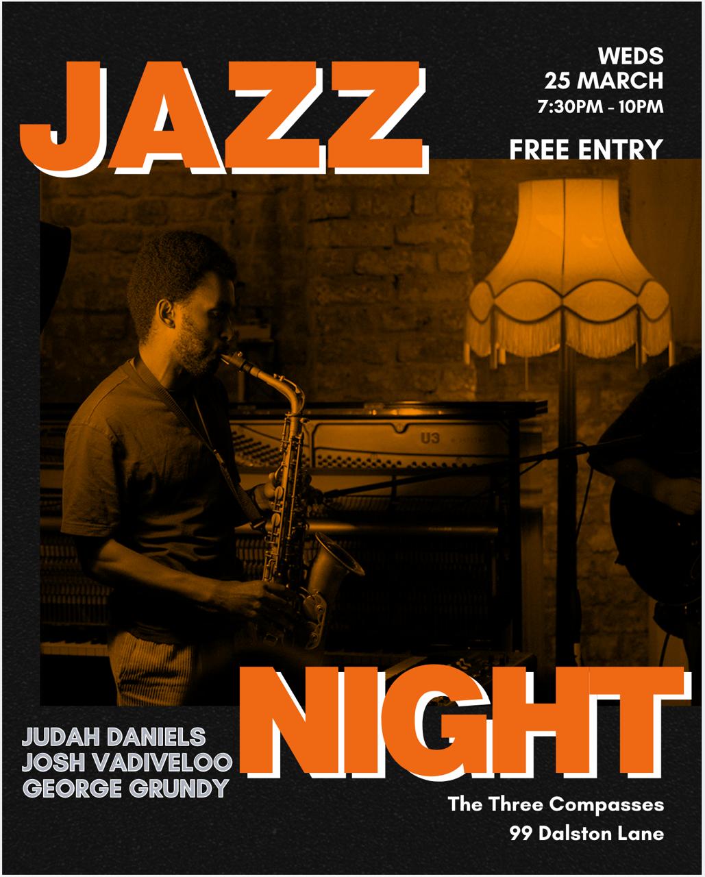 The Judah Daniels Trio, Live Jazz at The Three Compasses