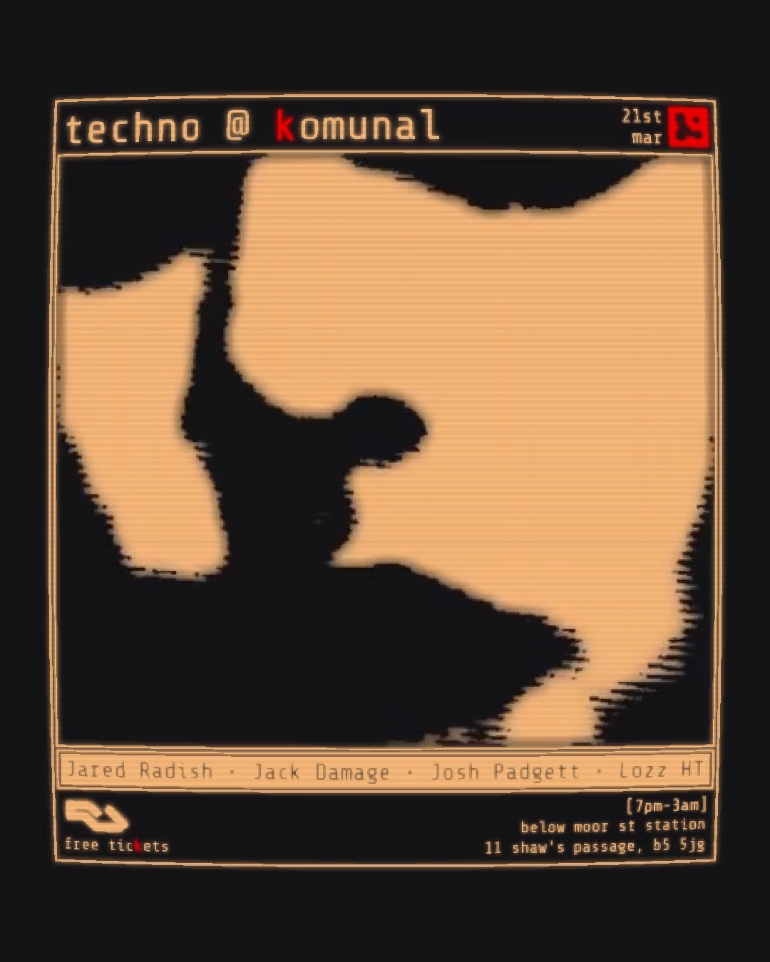 techno with Jared Radish, Jack Damage, Josh Padgett + Lozz HT