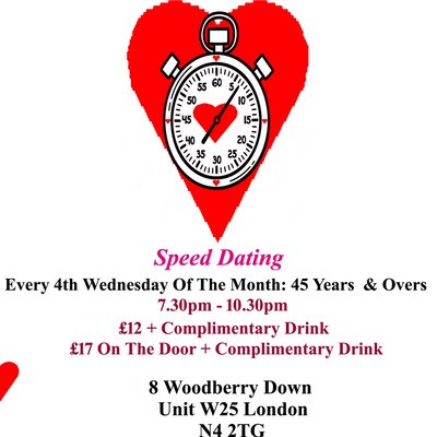Speed dating 45 years & Overs Wednesdays