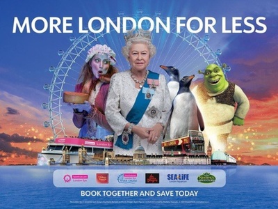 London Eye + Sea Life London + Shrek's Adventure - 3 Way Multi Attraction Passes